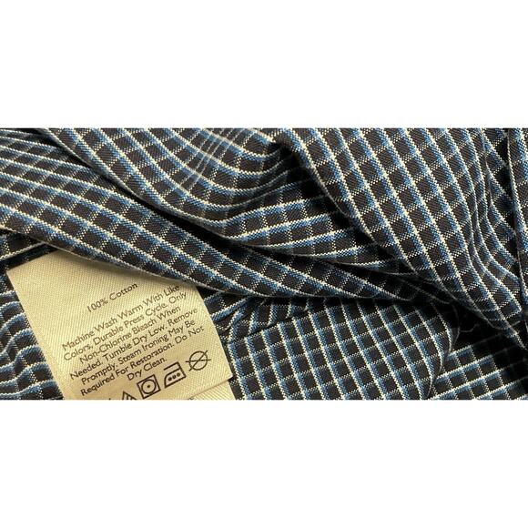 Eddie Bauer Wrinkle Free Shirt Mens 3XL Relaxed Fit Blue Check Travel Office - Picture 11 of 11